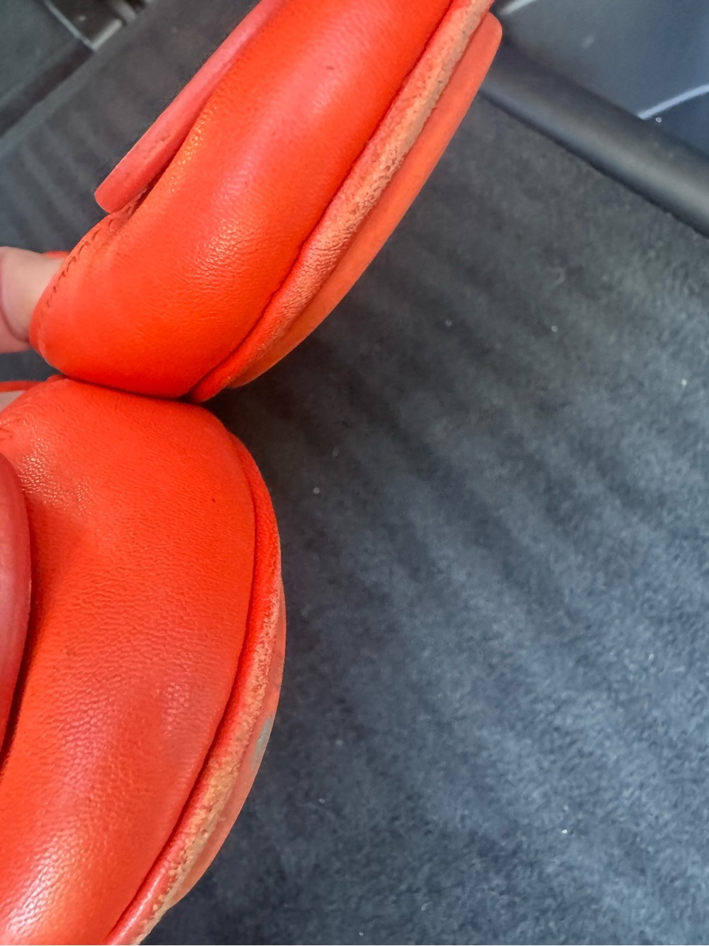 Tory Burch Minnie Travel Ballet Flat Orange Coral Leather - Picture 3 of 7